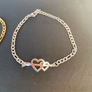 Silver Heart Chain Bracelet